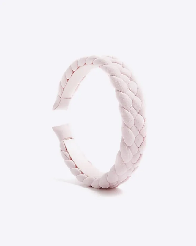 River Island Girls plaited hair band Pink Outlet