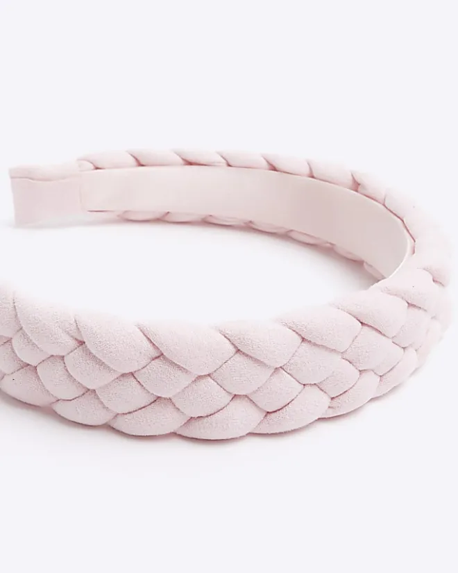 River Island Girls plaited hair band Pink Outlet