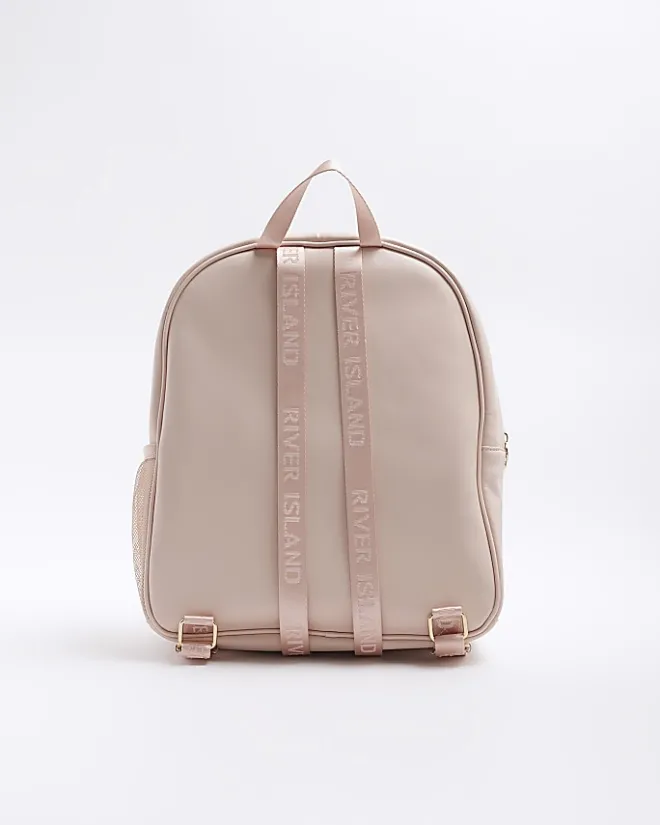 River Island Girls quilted heart backpack Pink Fashion