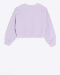 River Island Girls sequin graphic sweatshirt Purple Hot