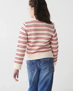 River Island Girls knit striped cardigan Red New