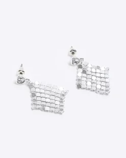River Island Girls silver chainmail earrings Pink Discount