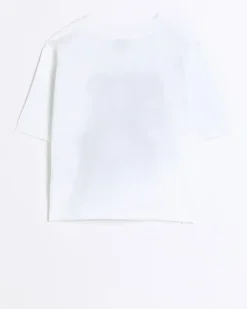 River Island Girls bear graphic print t-shirt White Sale