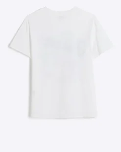 River Island Girls embellished queen bee t-shirt White New