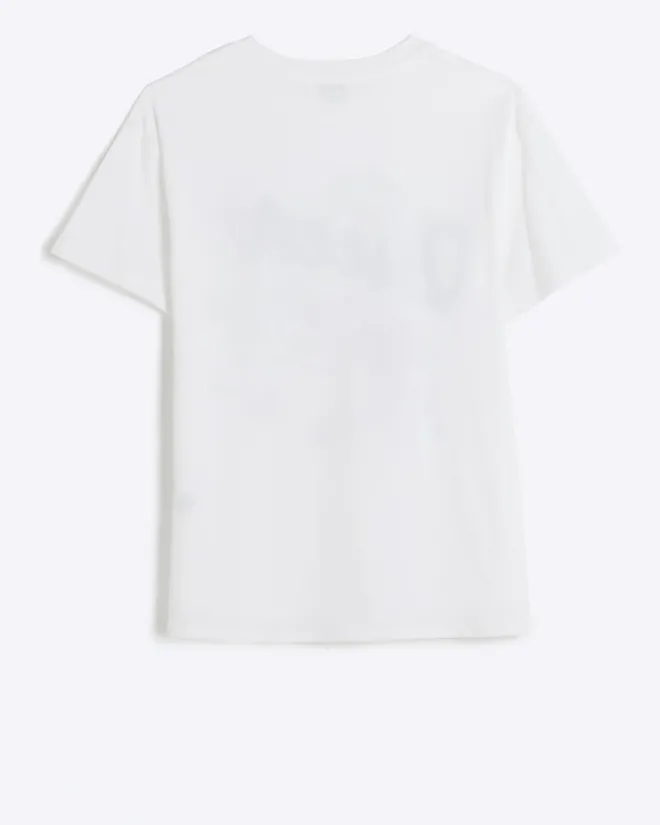 River Island Girls embellished queen bee t-shirt White New