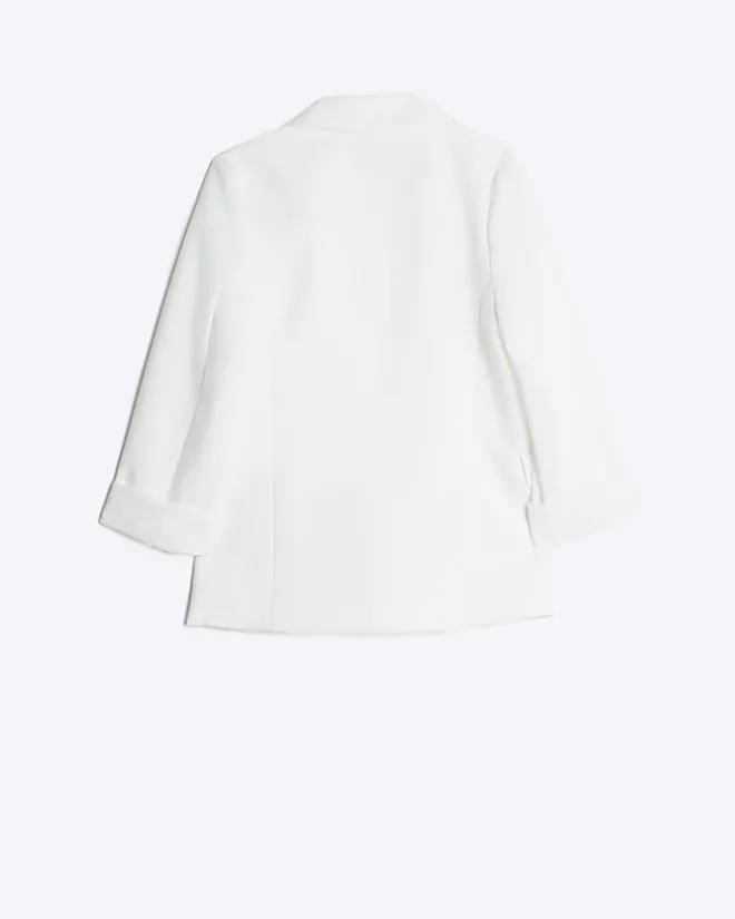 River Island Girls rolled sleeve blazer White Discount