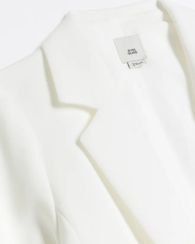 River Island Girls rolled sleeve blazer White Discount