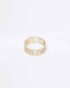 River Island Gold Aztec Cut out Ring Yellow Best
