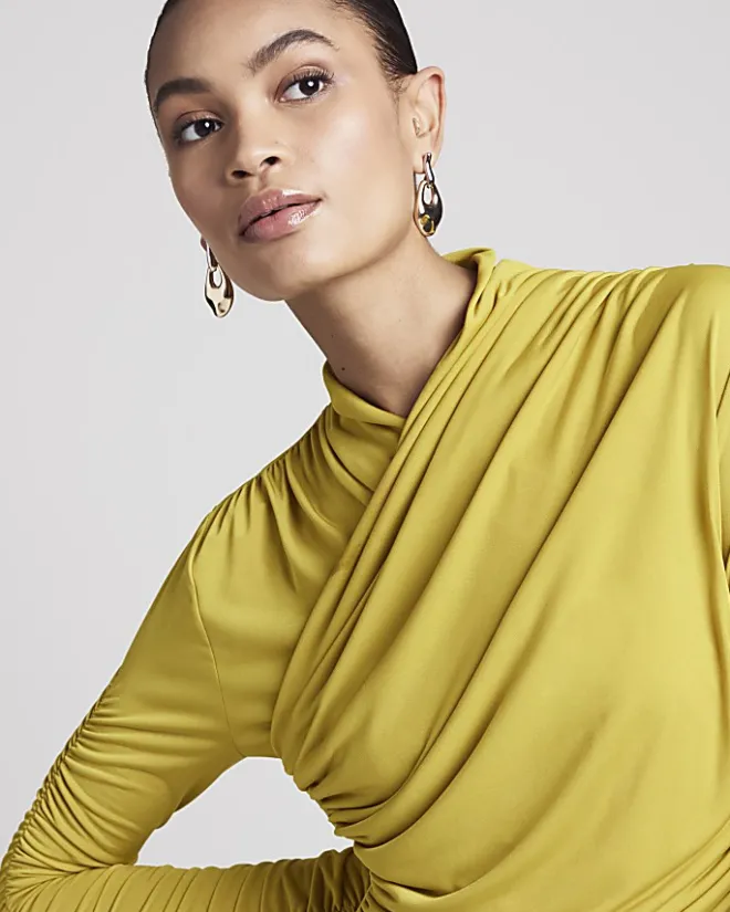 River Island Gold chunky drop earrings White Discount