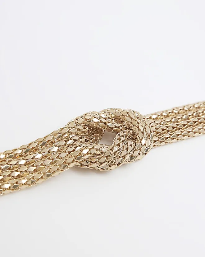 River Island Gold knot necklace Yellow Online