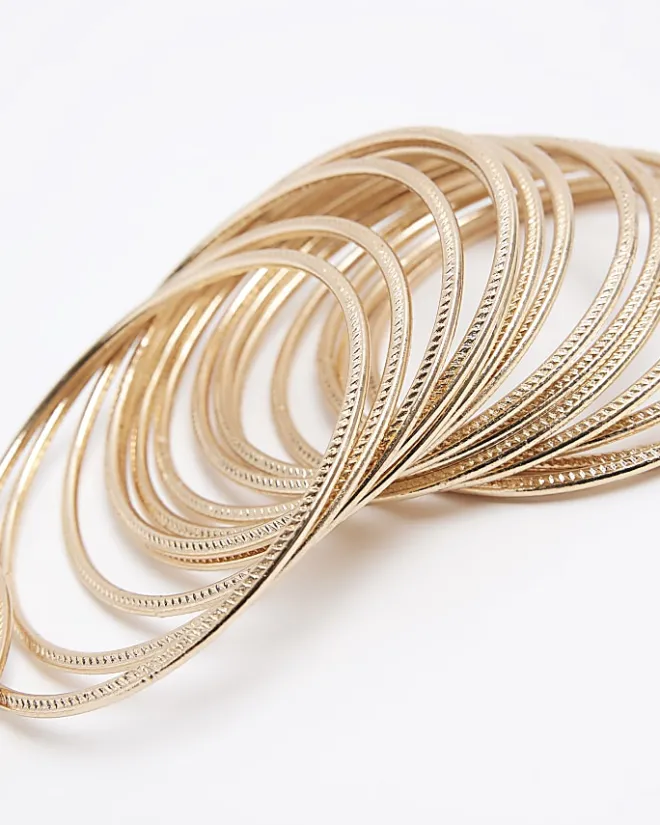 River Island Gold Stacking Bangle Bracelet Yellow Clearance