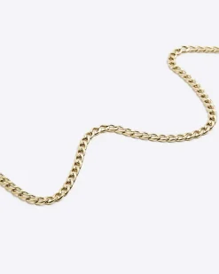 River Island Gold steel chain necklace Yellow Online