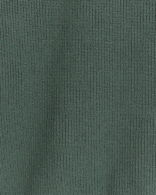 River Island muscle fit rib jumper Green Clearance