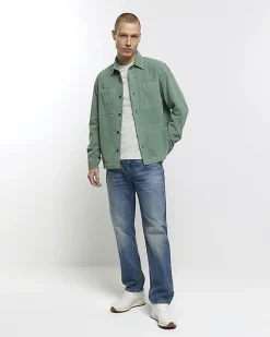 River Island regular fit corduroy overshirt Green Best