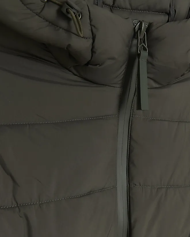 River Island regular fit hooded puffer jacket Green Clearance