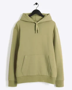 River Island regular fit plain hoodie Green Sale