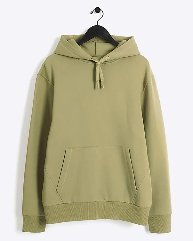 River Island regular fit plain hoodie Green Sale