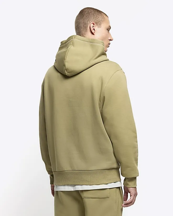 River Island regular fit plain hoodie Green Sale