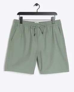 River Island regular fit pull on shorts Green Fashion
