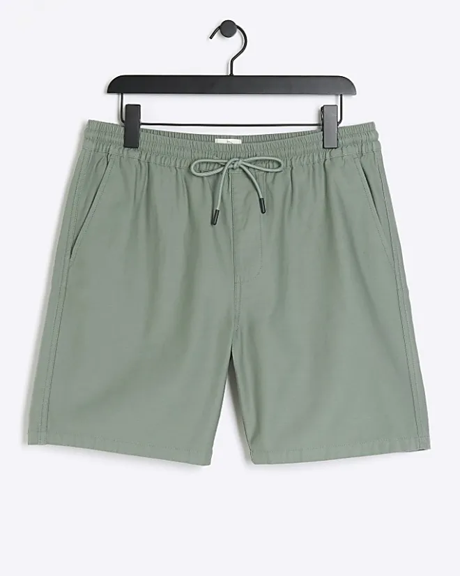 River Island regular fit pull on shorts Green Fashion