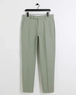 River Island slim fit smart chino trousers Green Sale