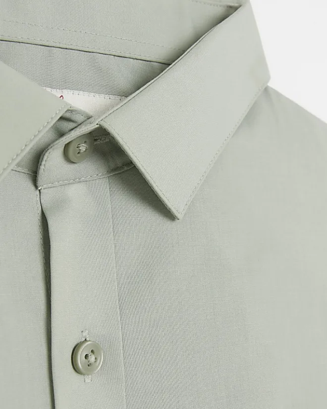 River Island slim fit smart shirt Green Best