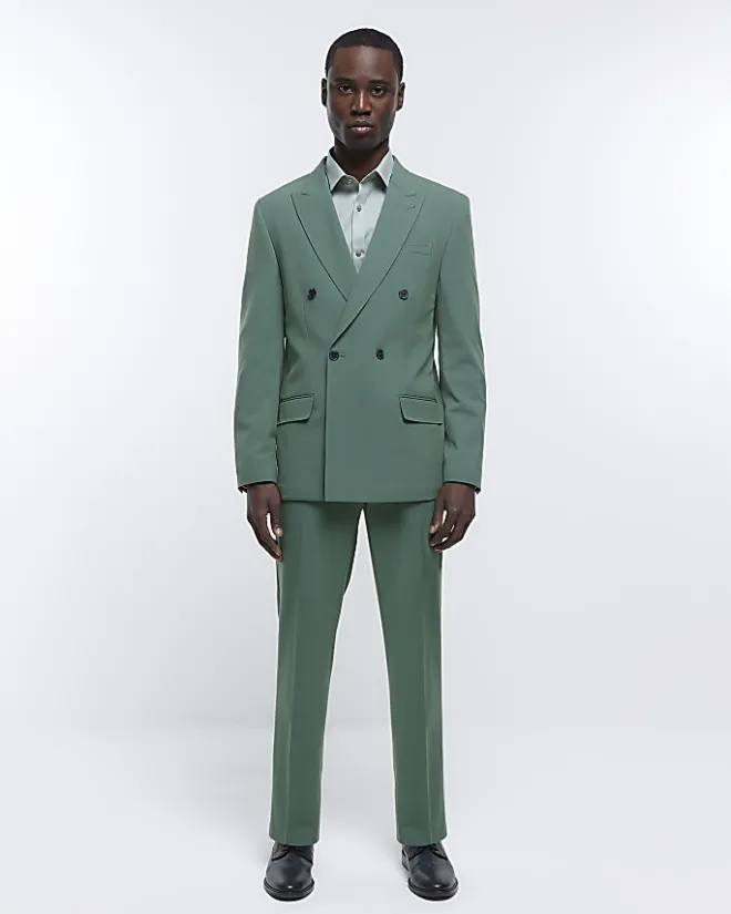 River Island slim fit smart shirt Green Best
