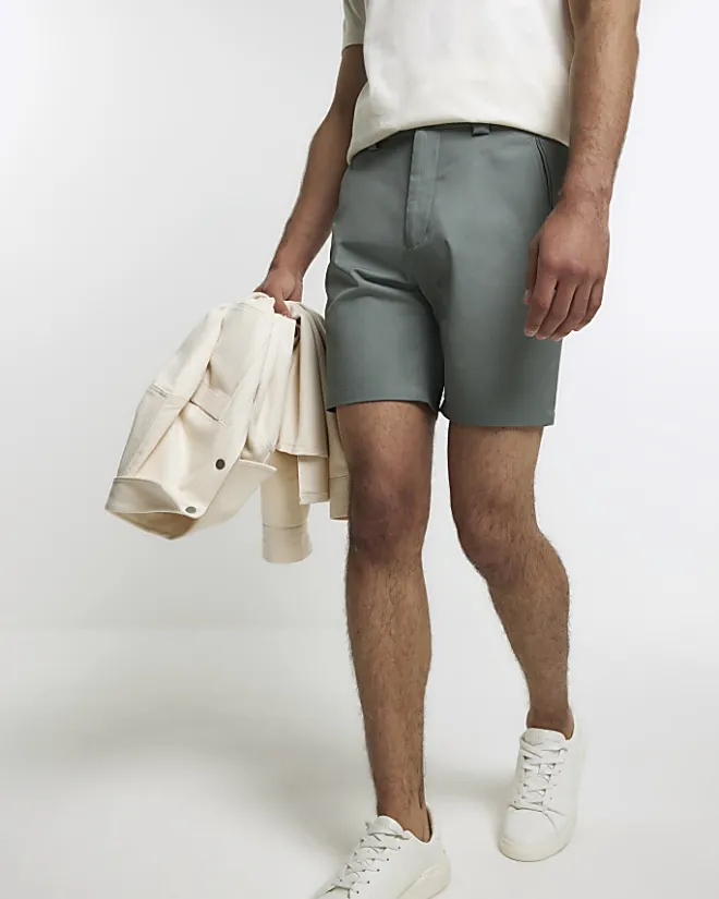 River Island tapered fit shorts Green New