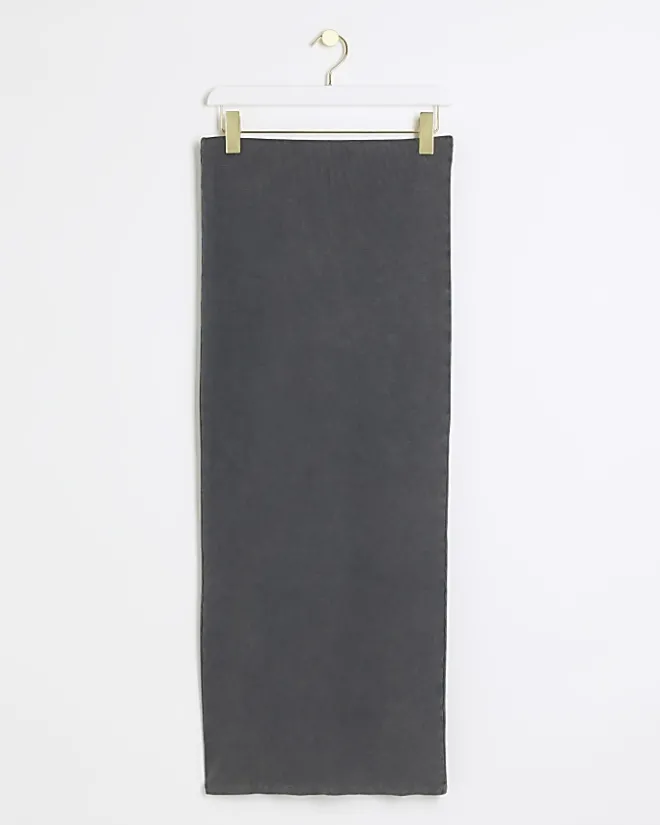 River Island Dark Pencil Jersey Maxi Skirt Grey Outlet
