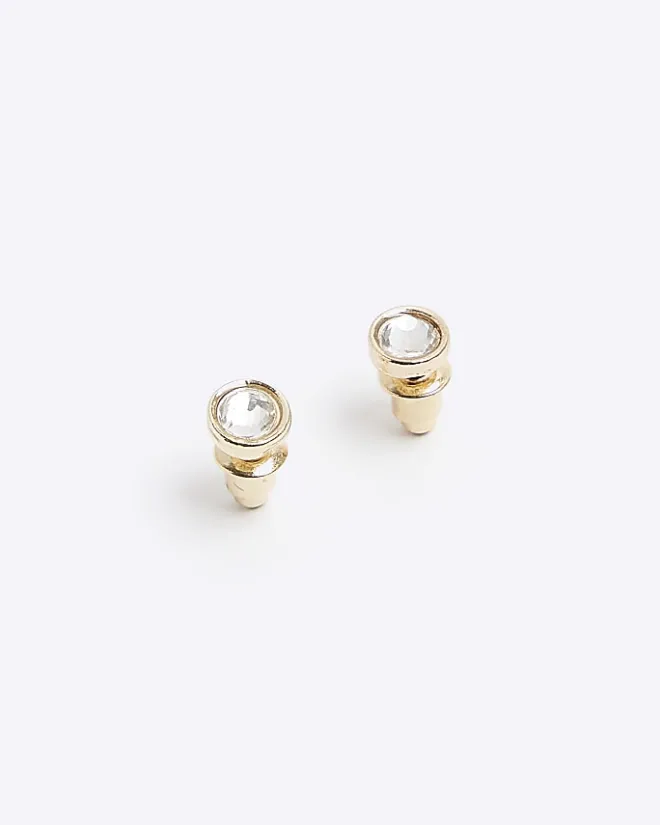 River Island Diamante Stud Earrings Grey Hot