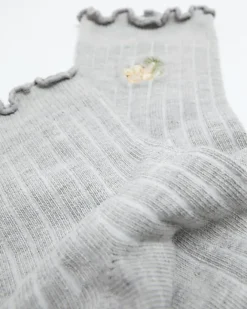River Island embroidered flower ankle socks Grey Fashion