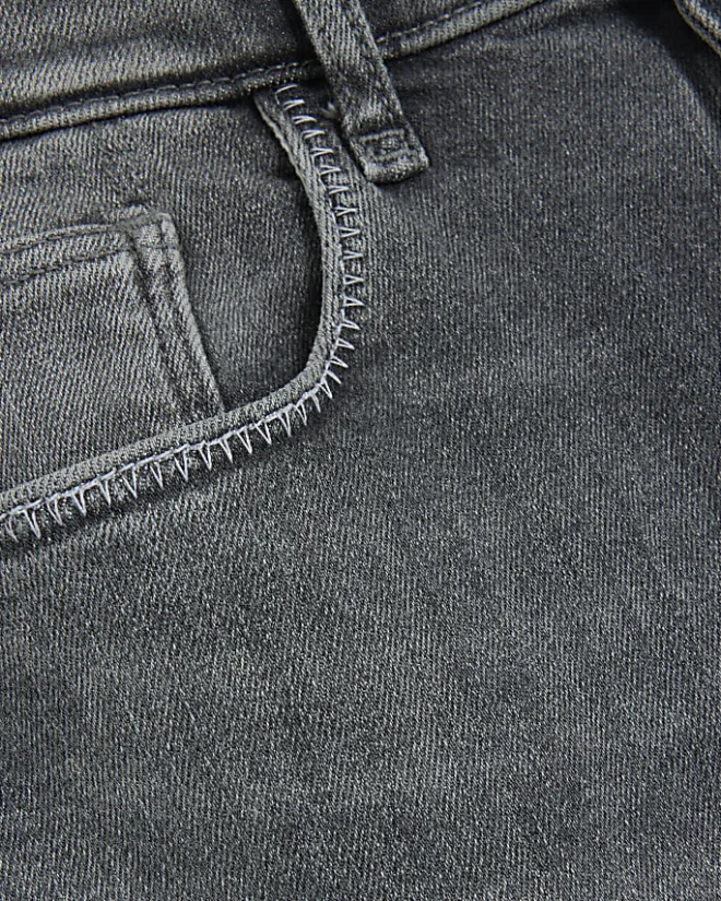 River Island high waisted bum sculpt skinny jeans Grey Clearance