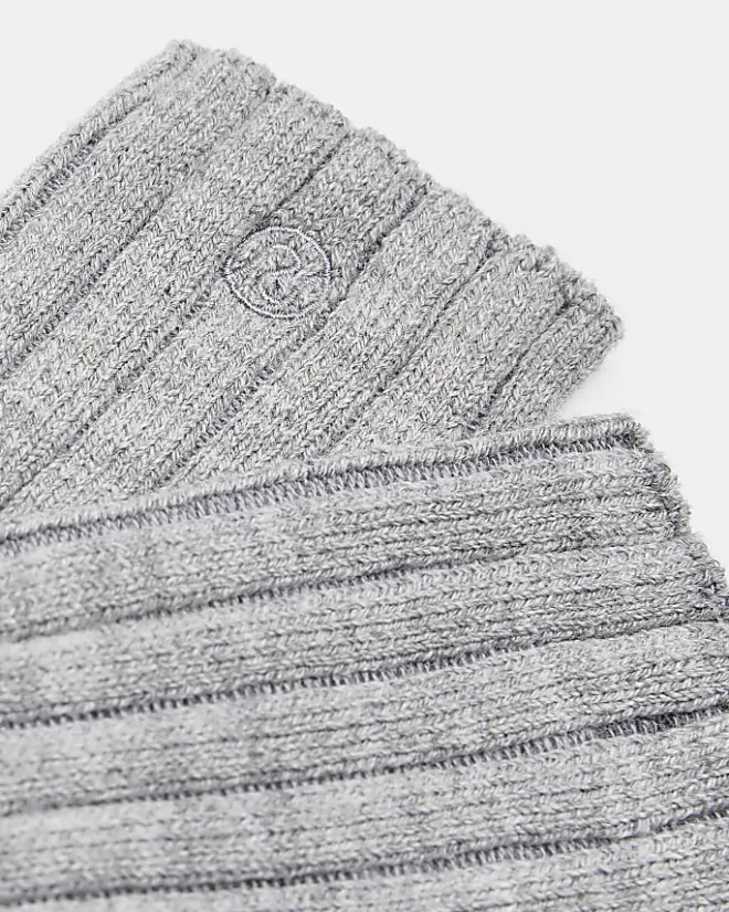 River Island knit ankle socks Grey Clearance