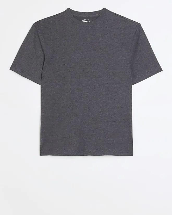 River Island marl regular fit t-shirt Grey New
