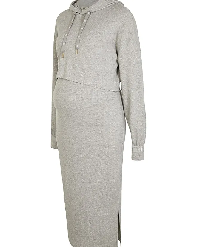 River Island maternity dress and jumper set Grey Discount
