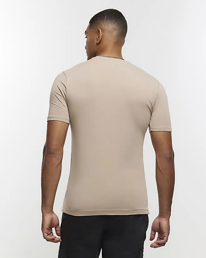 River Island Grey multipack of 5 muscle fit t-shirts Black Hot