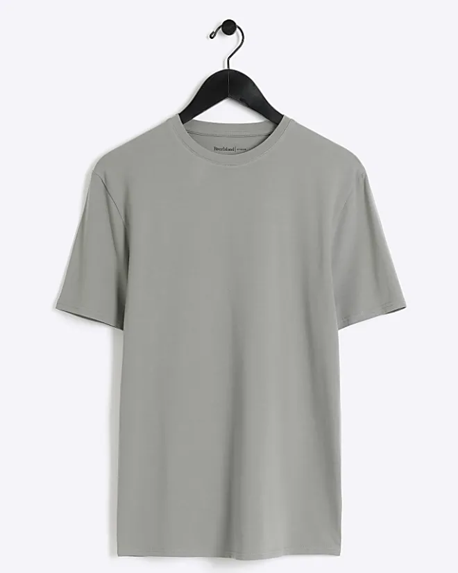 River Island muscle fit t-shirt Grey Outlet