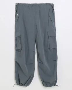 River Island parachute cargo trousers Grey New