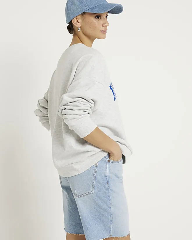 River Island Paris graphic sweatshirt Grey Online
