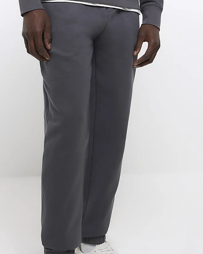 River Island regular fit cuffed joggers Grey Fashion
