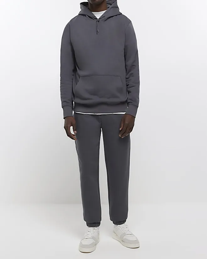 River Island regular fit cuffed joggers Grey Fashion