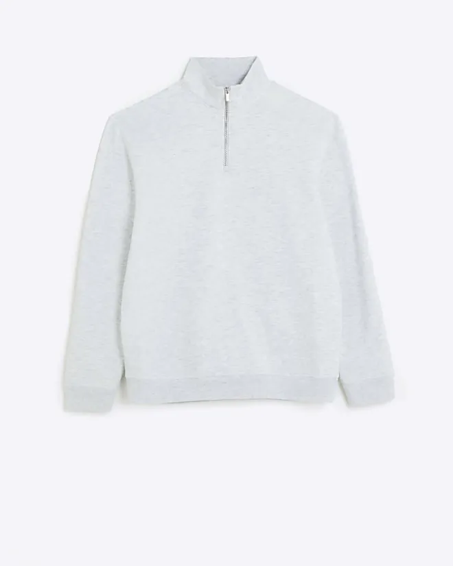 River Island regular fit funnel sweatshirt Grey New