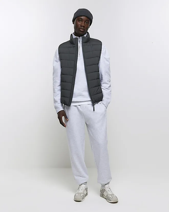 River Island regular fit funnel sweatshirt Grey New