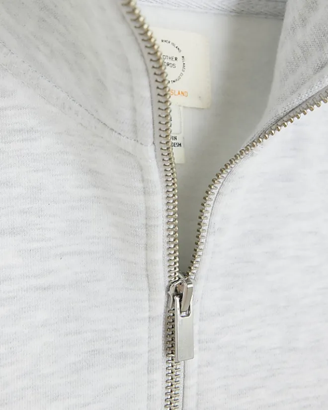 River Island regular fit funnel sweatshirt Grey New