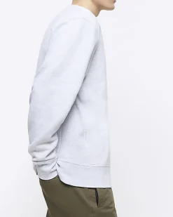 River Island regular fit plain sweatshirt Grey Fashion