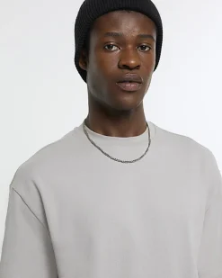 River Island RI studio oversized fit t-shirt Grey New