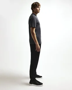 River Island RI Studio Slim fit High Neck T-shirt Grey Clearance