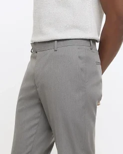 River Island skinny fit twill suit trousers Grey Outlet