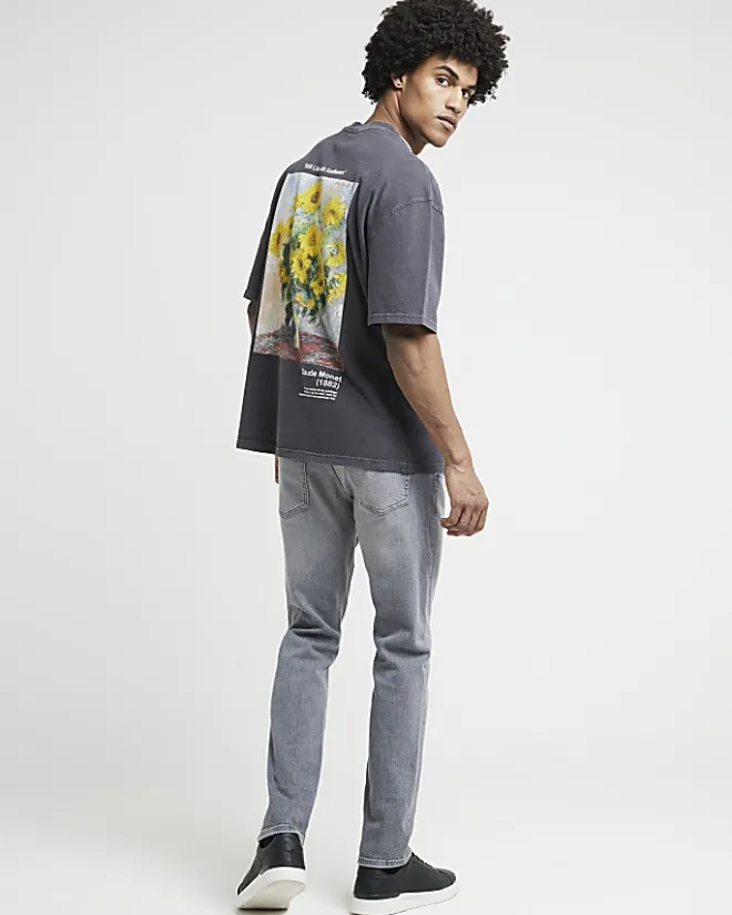 River Island slim fit faded jeans Grey Outlet
