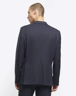 River Island slim fit herringbone suit jacket Grey Outlet